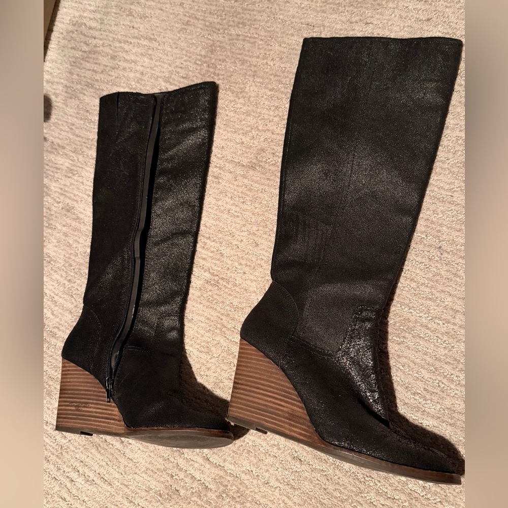 Lucky Brand Black Heeled Boots